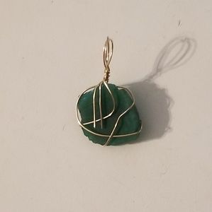 8.2ct Brazilian Emerald Pendant 14k Gold 14/20